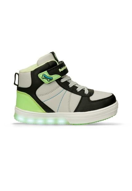 Tenis Casuales Gris-Negro Bubblegummers Perses Niño