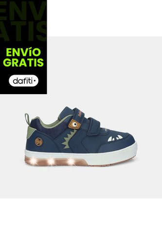 Tenis Con Luces Para Niño Bubblegummers Azul Neon Bubblegummers