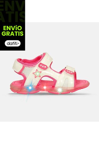 Sandalias Con Luces Junior Para Niña Bubblegummers -Plata Salali 30-33 Bubblegummers