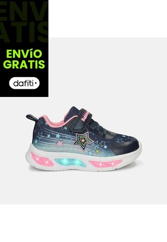 Tenis Con Luces Para Niña Bubblegummers Violeta Universal Demian Bubblegummers