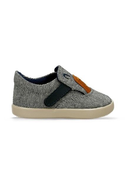 Tenis Casuales Gris -Azul Oscuro Bubblegummers Ielo Niño