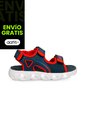 Sandalia Con Luces Infantil Para Niño Bubblegummers Azul-Rojo Rodrigo de Bubblegummers