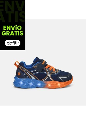 Tenis Con Luces Para Niño Bubblegummers Azul Oberon Bubblegummers