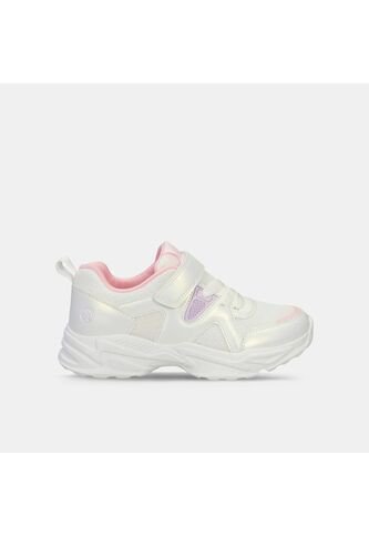 Tenis Con Luces Infantil Para Niña Bubblegummers Blanco Ultramar 22-25 Bubblegummers