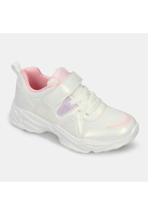Tenis Con Luces Infantil Para Niña Bubblegummers Blanco Ultramar 22-25