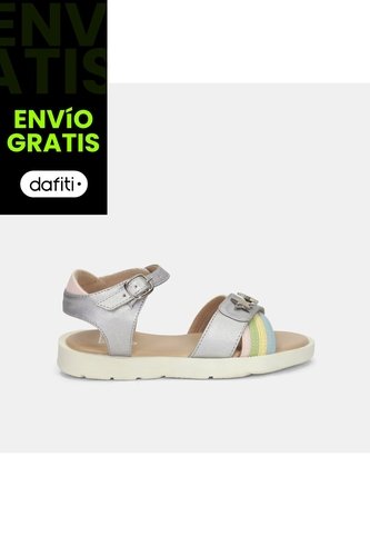 Sandalia Para Niña Bubblegummers Plata Tais Bubblegummers