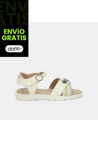 Sandalia Para Niña Bubblegummers Blanco Tais Bubblegummers