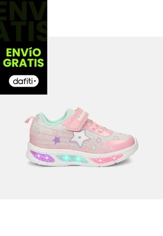 Tenis Con Luces Para Niña Bubblegummers Violeta Universal Demian Bubblegummers