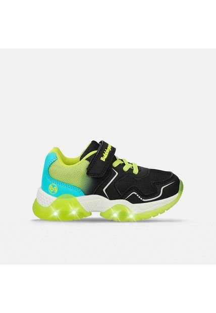 Tenis Con Luces Infantil Para Niño Bubblegummers Negro Tavis Alpha Light 26-29