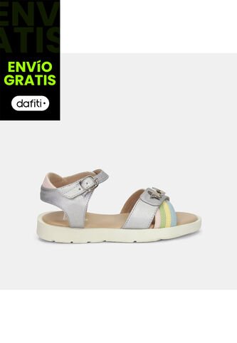 Sandalia Para Niña Bubblegummers Plata Tais Bubblegummers