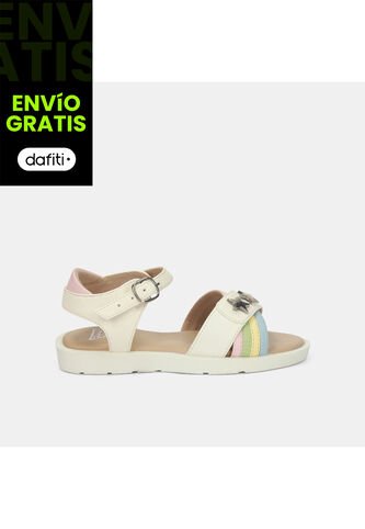Sandalia Para Niña Bubblegummers Blanco Tais Bubblegummers