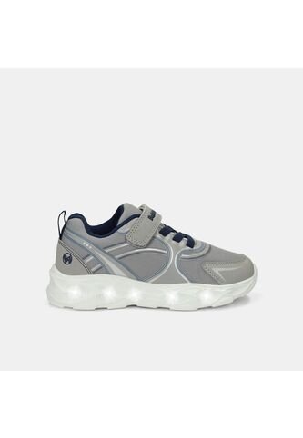 Tenis Con Luces Para Niño Bubblegummers Gris Oberon Bubblegummers