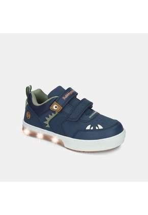 Tenis Con Luces Para Niño Bubblegummers Azul Neon