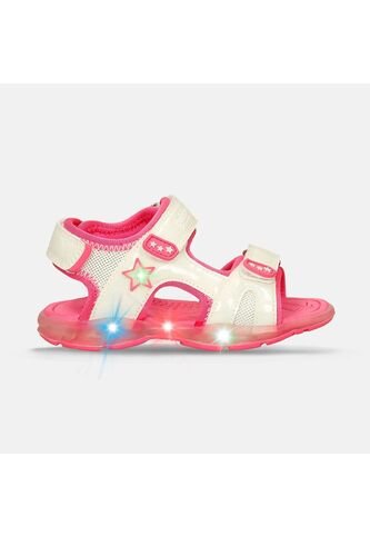 Sandalias Con Luces Junior Para Niña Bubblegummers -Plata Salali 30-33 Bubblegummers