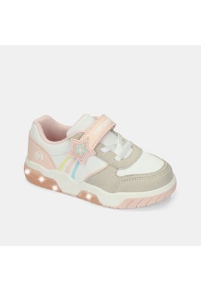Tenis Con Luces Para Niña Bubblegummers Blanco Gunter First Step Girls 1 +