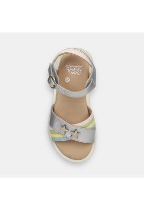 Sandalia Para Niña Bubblegummers Plata Tais