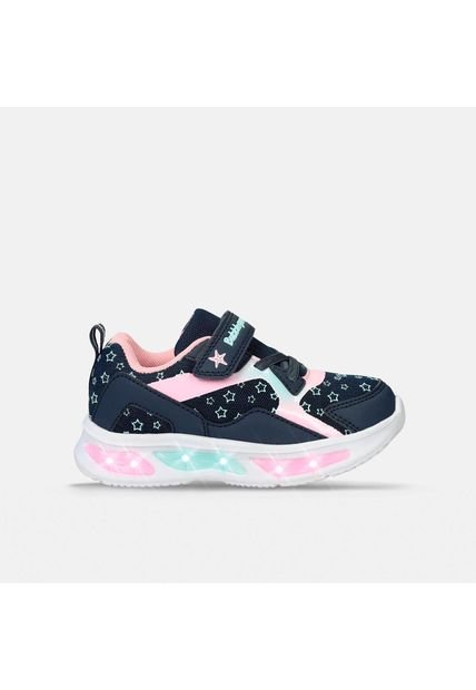 Tenis Con Luces Junior Para Niña Bubblegummers Azul Tomasa Demian 30-33