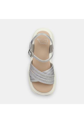 Sandalias Para Niña Bubblegummers Gris Leidy Junior Girls 6 +
