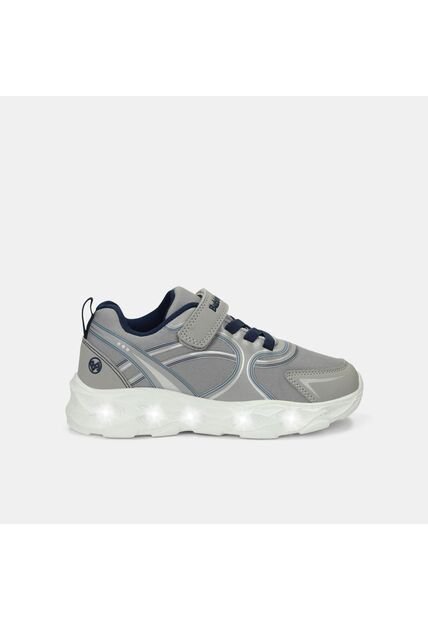 Tenis Con Luces Para Niño Bubblegummers Gris Oberon
