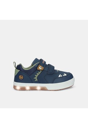 Tenis Con Luces Para Niño Bubblegummers Azul Neon