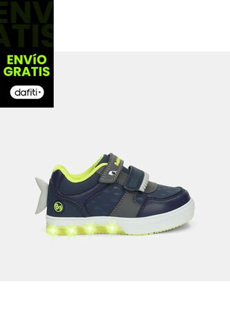 Tenis Infantil Para Niño Bubblegummers Azul Thiago Neon 22-25 Bubblegummers