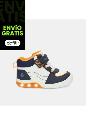Tenis Con Luces Para Niño Bubblegummers Blanco Tokio Prewalker Boys 0 + Bubblegummers