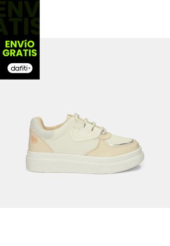 Tenis Con Luces Infantil Para Niña Bubblegummers Blanco Ultramar 22-25 Bubblegummers