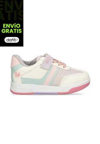 Tenis Con Luces Infantil Para Niña Bubblegummers Blanco Ultramar 22-25 Bubblegummers