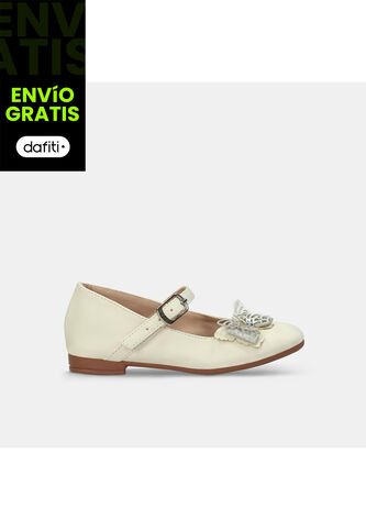 Baletas Infantil Para Niña Bubblegummers Blanco Sue 22-25 Bubblegummers