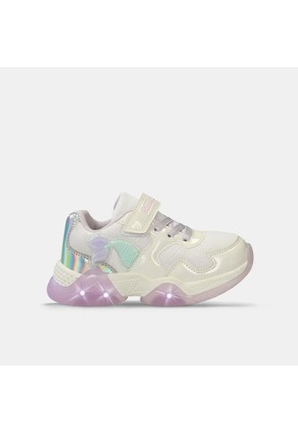 Tenis Con Luces Infantil Para Niña Bubblegummers Blanco Tuna Alpha Light 22-25 Bubblegummers