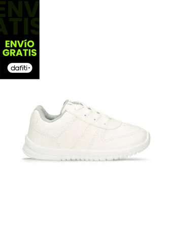 Tenis Escolares Para Niños Bubblegummers Blanco Kapitan Bubblegummers