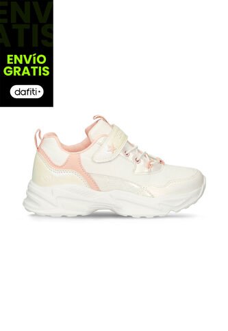 Tenis Infantil Para Niña Bubblegummers Blanco-Rosado Stella Bubblegummers