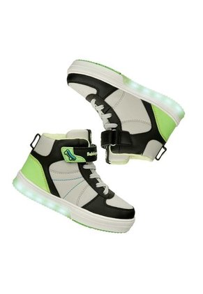 Tenis Casuales Gris-Negro Bubblegummers Perses Niño