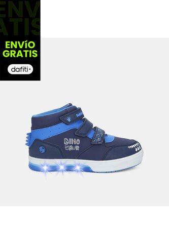 Bota Con Luces Para Niño Bubblegummers Azul Neon Bubblegummers