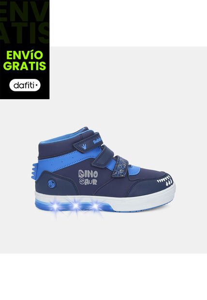 Bota Con Luces Para Niño Bubblegummers Azul Neon