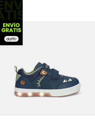 Tenis Con Luces Para Niño Bubblegummers Azul Neon Bubblegummers