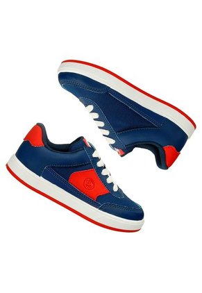 Tenis Casuales Azul-Rojo Bubblegummers Noè Niño