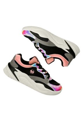 Tenis Deportivos Negro-Gris Bubblegummers Olimpia Niña