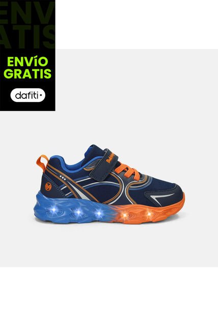Tenis Con Luces Para Niño Bubblegummers Azul Oberon