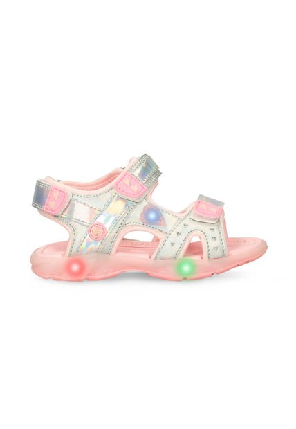 Sandalias Infantil Para Niña Bubblegummers Rosado-Plateado Raine