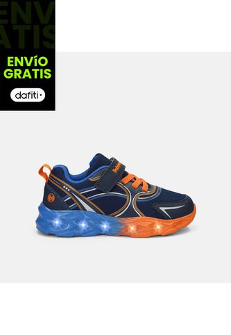 Tenis Con Luces Para Niño Bubblegummers Azul Oberon Bubblegummers