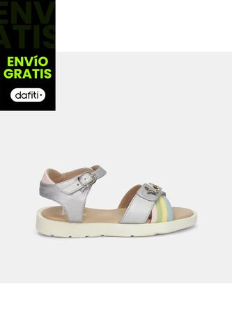 Sandalia Para Niña Bubblegummers Plata Tais Bubblegummers