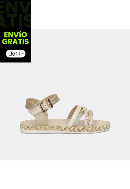 Sandalia Para Niña Bubblegummers Beige Tessa