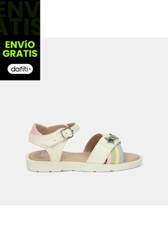 Sandalia Para Niña Bubblegummers Blanco Tais Bubblegummers