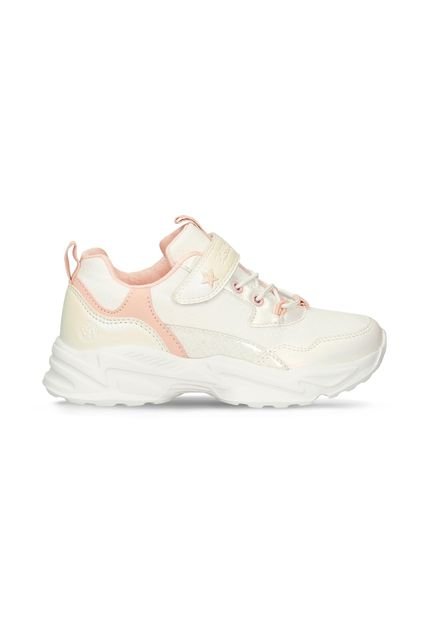 Tenis Junior Para Niña Bubblegummers Blanco-Rosado Stella 30-33