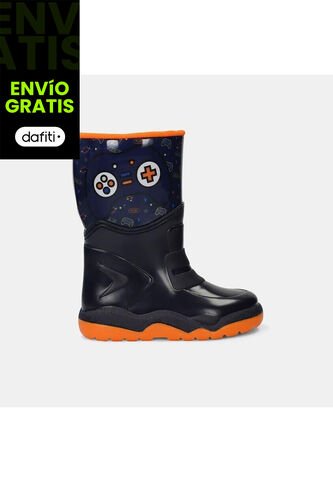 Bota De Lluvia Para Niño Bubblegummers Navy Ulises Bubblegummers