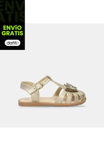 Sandalias Infantil Para Niña Bubblegummers Dorado Shantel 22-25 Bubblegummers