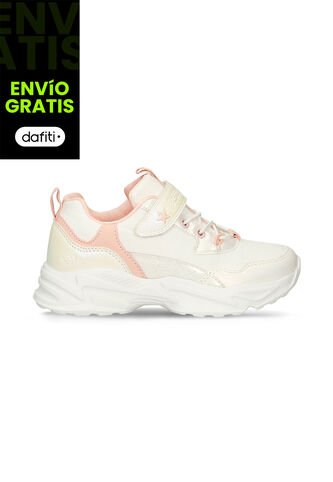 Tenis Infantil Para Niña Bubblegummers Blanco-Rosado Stella Bubblegummers