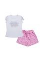 Conjunto Camiseta Y Falda Short Blanco/Rosado Bubblegummers España Niña de Bubblegummers