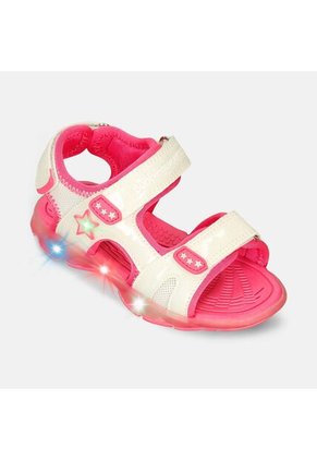 Sandalias Con Luces Infantil  Para Niña Bubblegummers -Plata Salali 26-29